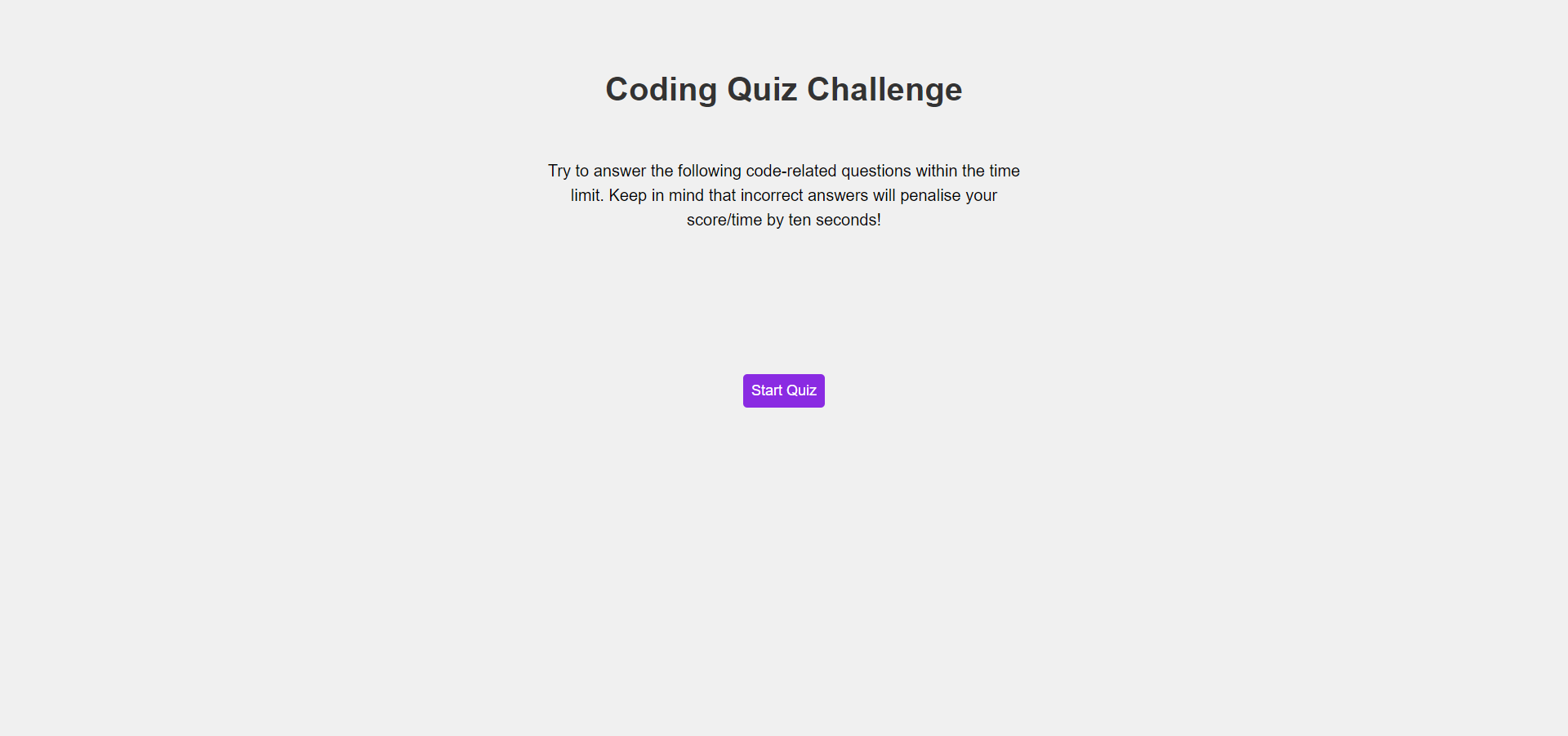 Coding Quiz App
